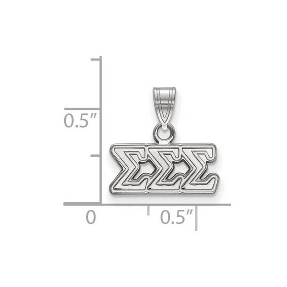 Sterling Silver Sigma Sigma Sigma Small Greek Letters Pendant - Picture 2 of 3
